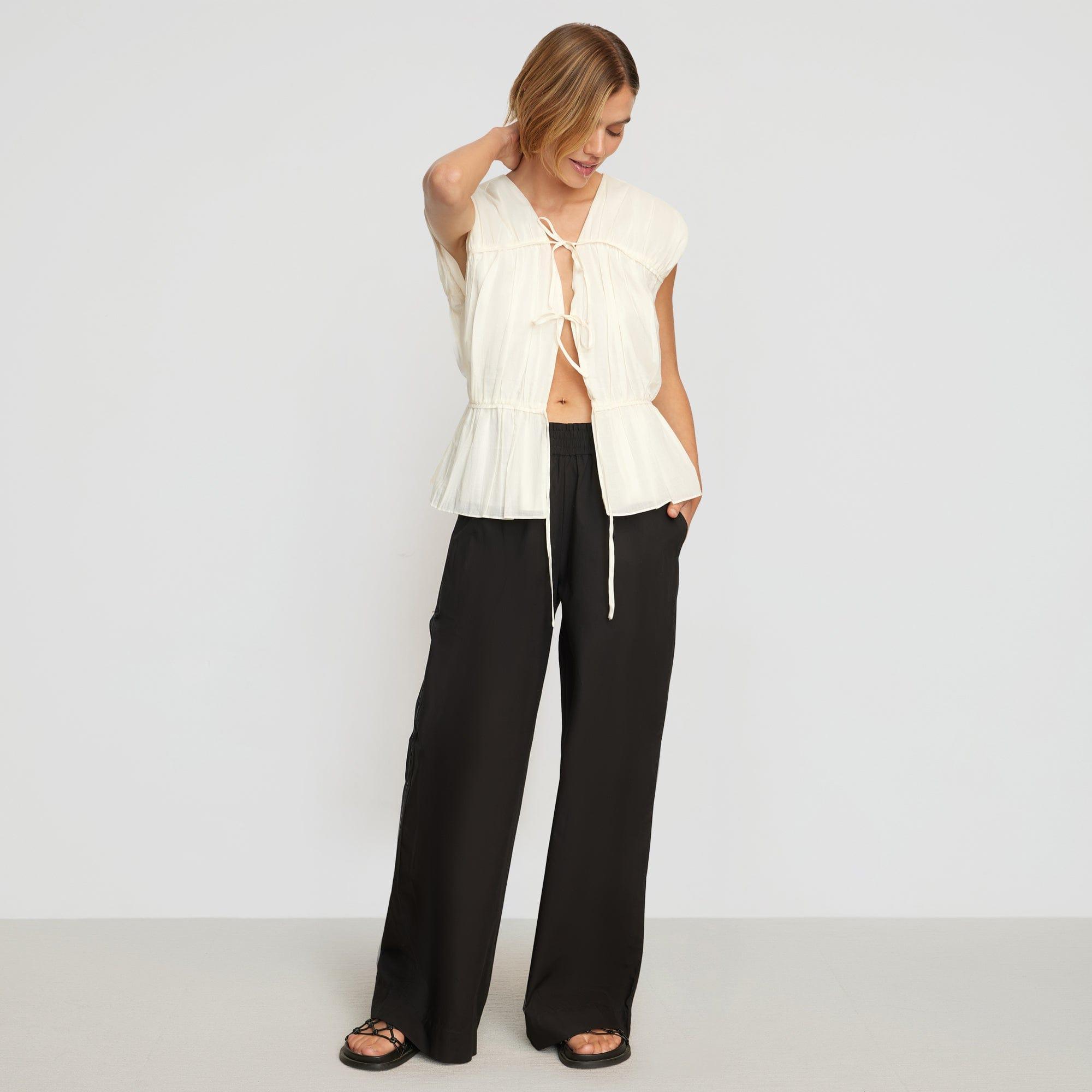 Paula Smocked-Waist Wide Leg Pant Product Image