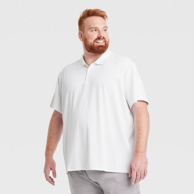 Mens Big & Tall Textured Polo Shirt - All In Motion White 2XL Product Image