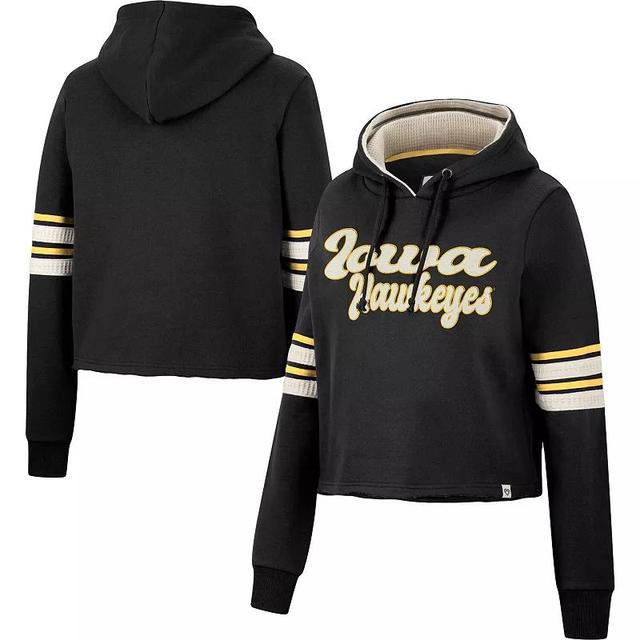 Womens Colosseum Iowa Hawkeyes Retro Cropped Pullover Hoodie Product Image