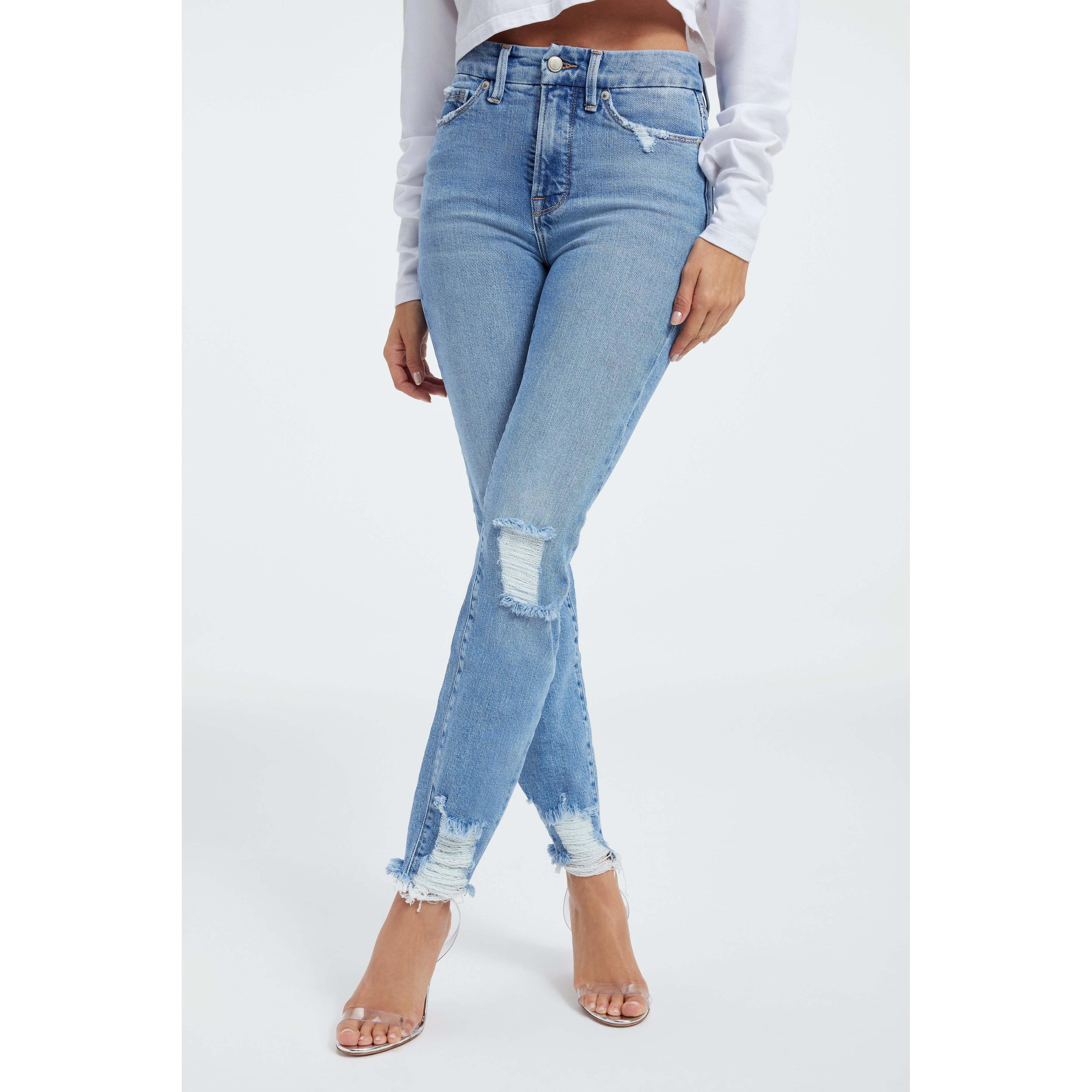 Womens Good Classic Slim Straight Jeans | Indigo, 4 Size 4 | Good American by Khlo Kardashian product image