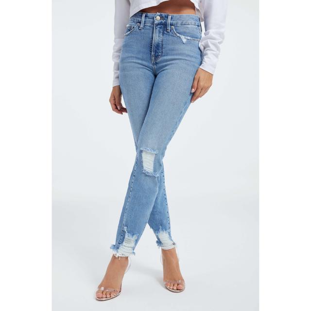 Womens Good Classic Slim Straight Jeans | Indigo, 4 Size 4 | Good American by Khlo Kardashian Product Image