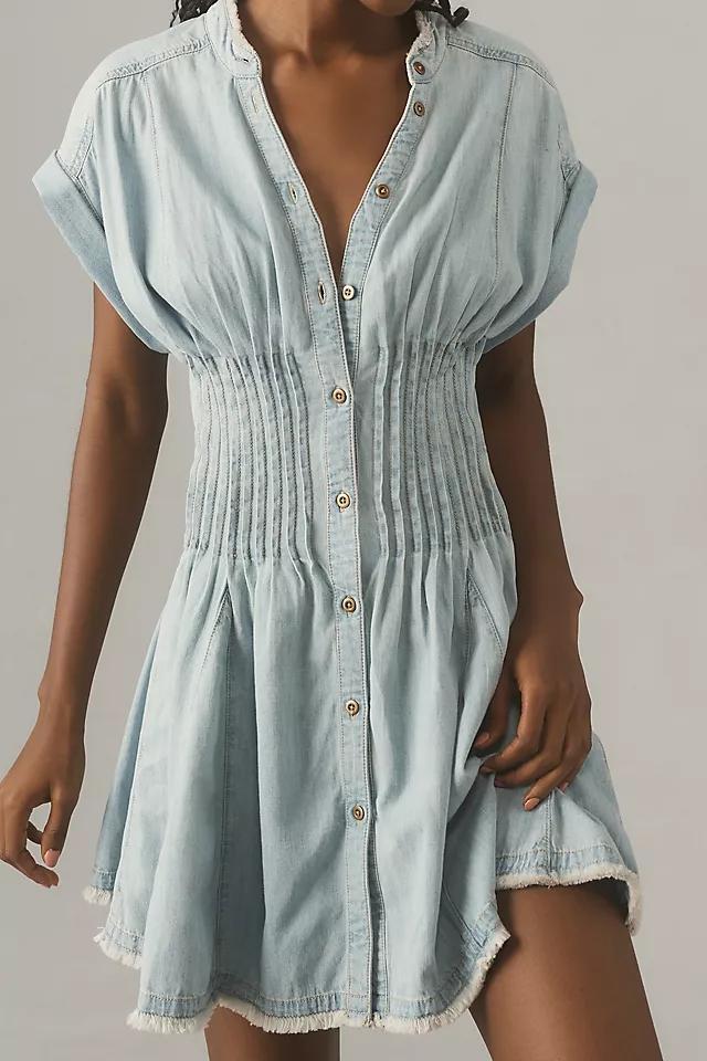 Pilcro Shirred-Waist Buttondown Mini Dress Product Image