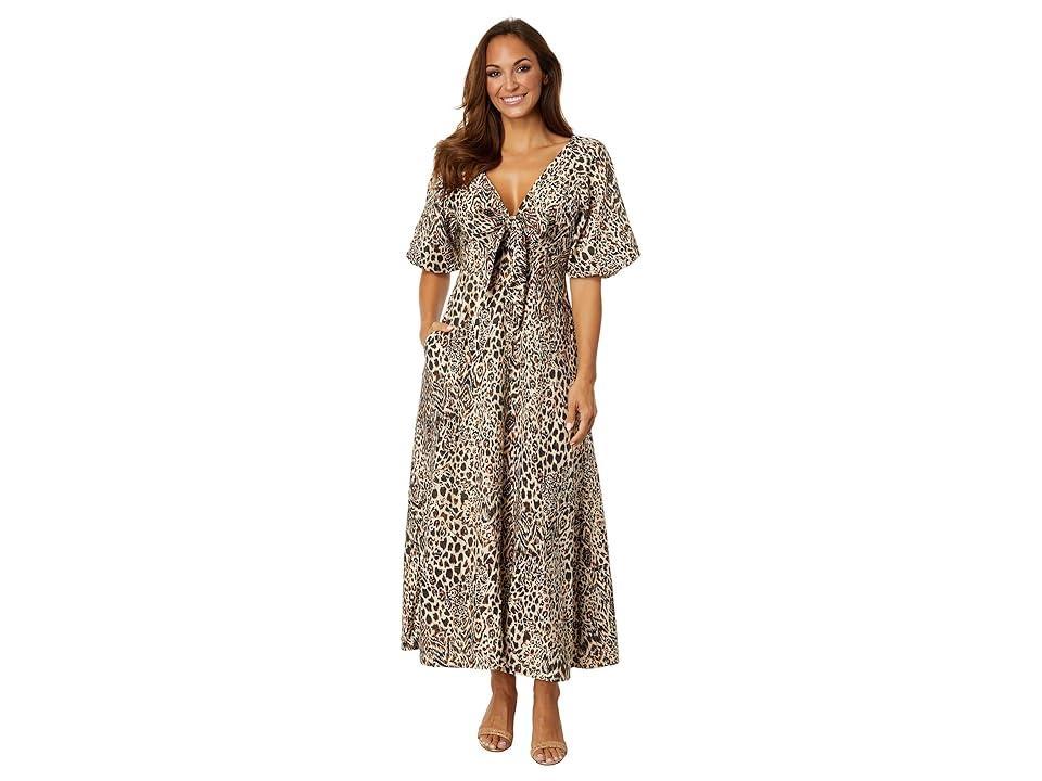 Lilly Pulitzer Clairanne Elbow Sleeve Maxi (Macadamia Big Pattern Play) Women's Dress Product Image