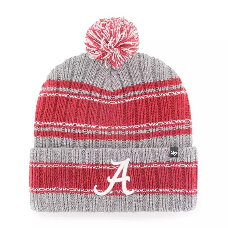 Mens 47 Gray Alabama Crimson Tide Rexford Cuffed Knit Hat with Pom Product Image