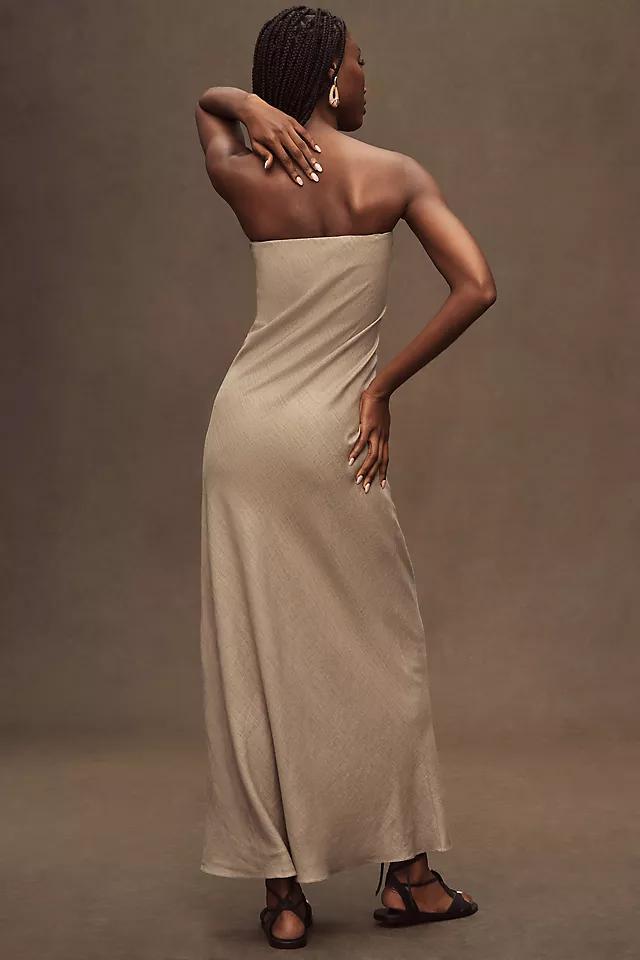 The Fleur Strapless Maxi Slip Dress: Linen Edition Product Image