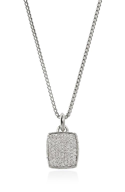 Mens Sterling Silver & 1.08 TCW Pav Diamond Tag Pendant Necklace Product Image