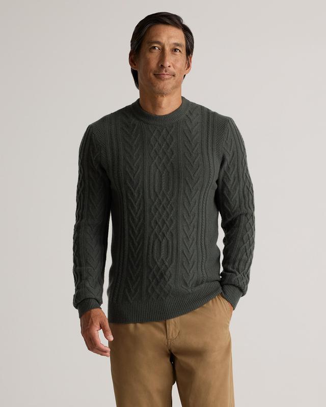 Mongolian Cashmere Cable Crewneck Sweater Product Image