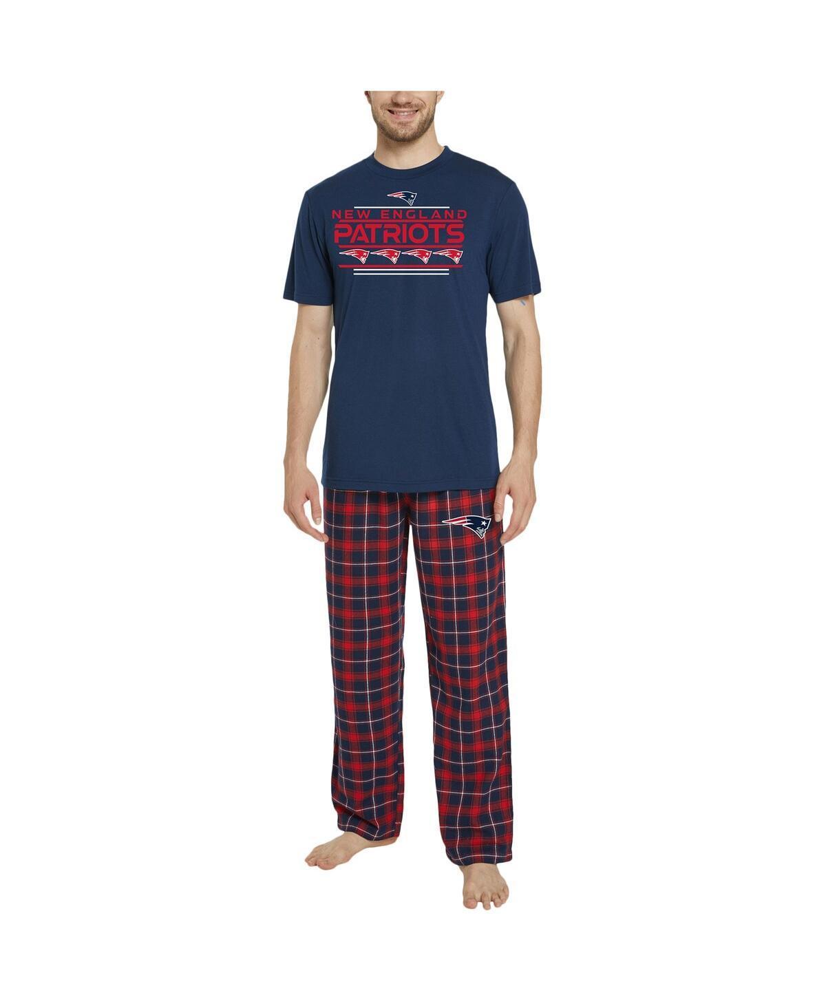 Mens Concepts Sport /Red New England Patriots ArcticT-Shirt & Flannel Pants Sleep Set Blue Product Image