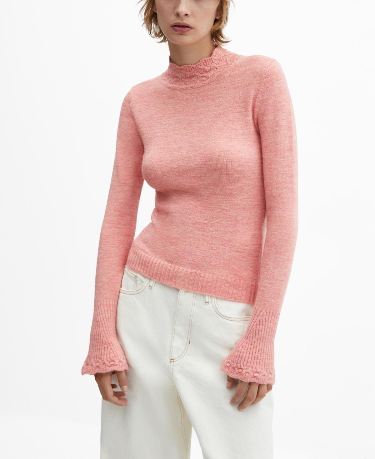 Mango Womens Knitted Cropped Sweater Product Image