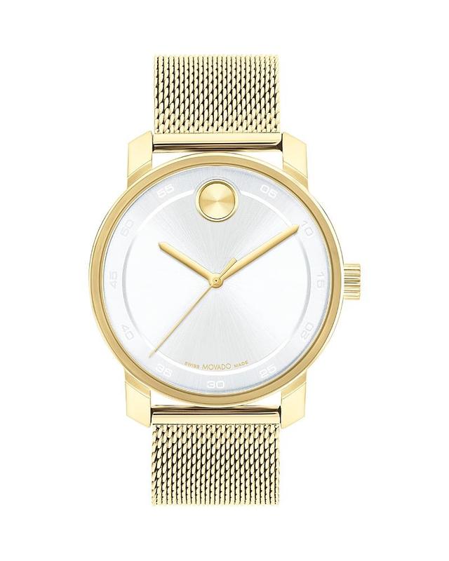 Men's Movado BoldÂ® Access Black Mesh Strap Watch with Gold-Tone Accent Black Dial (Model: 3600960) Product Image