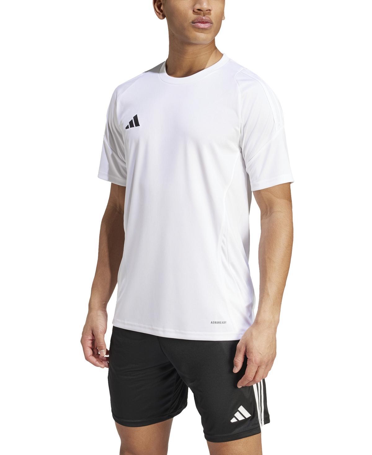 adidas Mens Tiro 24 Slim-fit Performance 3-Stripes Jersey - Team Navy Product Image