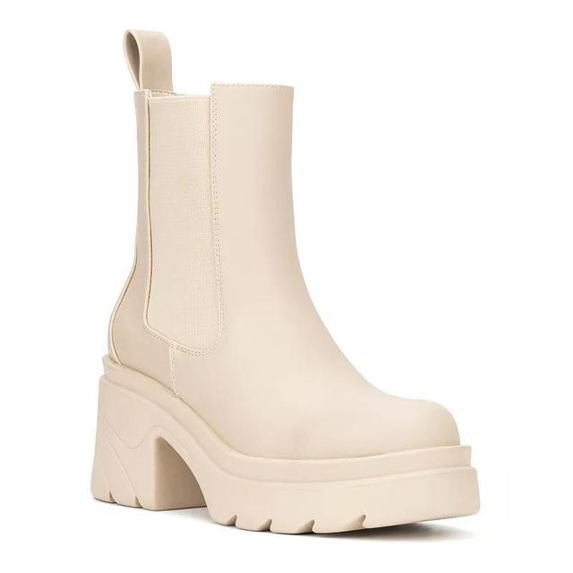 New York & Company Tessa Heeled Ankle Boots, Womens Ivory Product Image