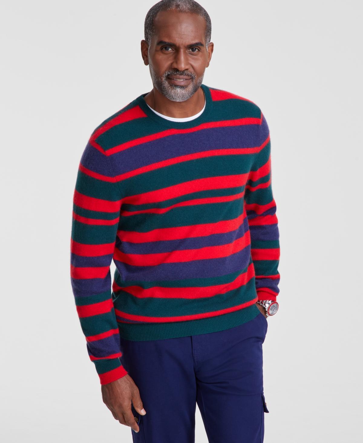 Club Room Mens Printed Stripe Cashmere Crewneck Sweater, Created for Macys Product Image