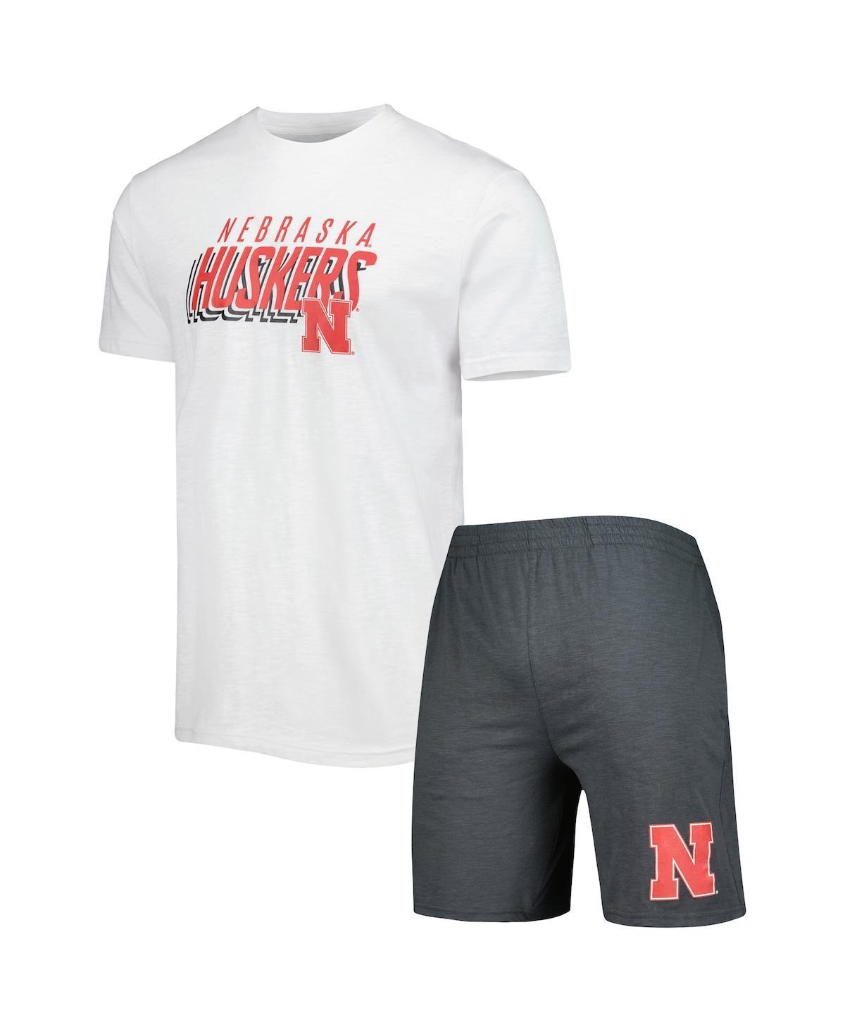 Mens Concepts Sport Charcoal Nebraska Huskers Downfield T-shirt and Shorts Set - Charcoal Product Image