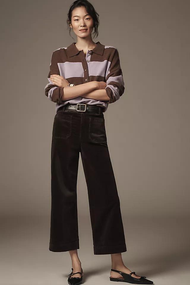 The Colette Cropped Wide-Leg Pants by Maeve: Corduroy Edition Product Image