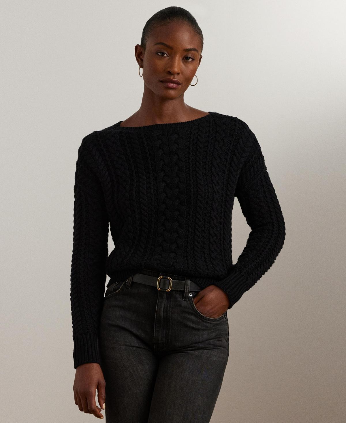 Lauren Ralph Lauren Womens Cable-Knit Cotton-Blend Sweater product image