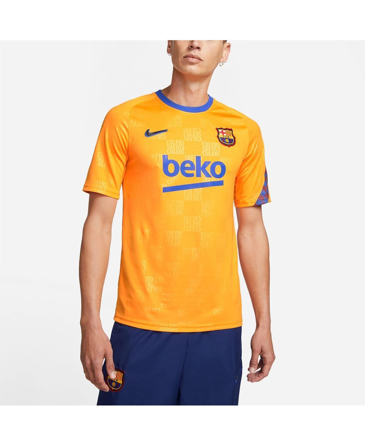 Mens Nike Orange Barcelona 2021/2022 Pre-Match Performance Top - Orange Product Image