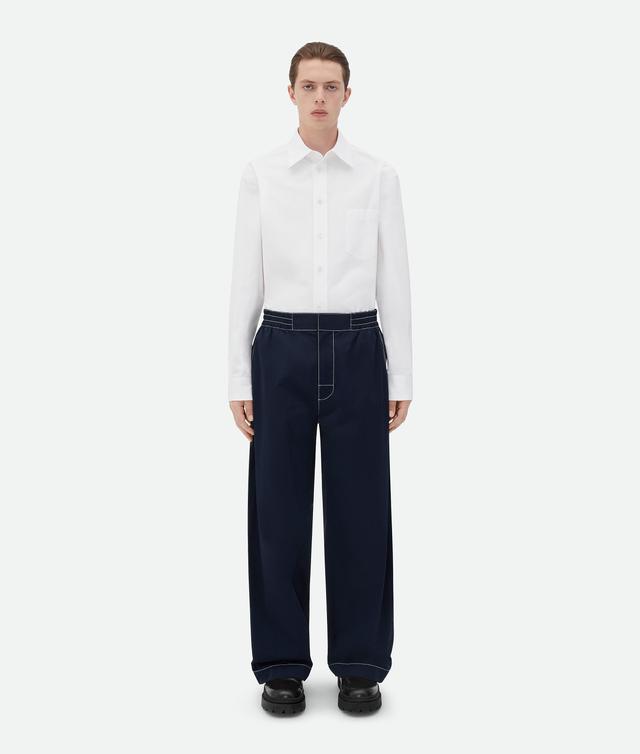 Men's Elasticated Tech Nylon Trousers in Navy Product Image