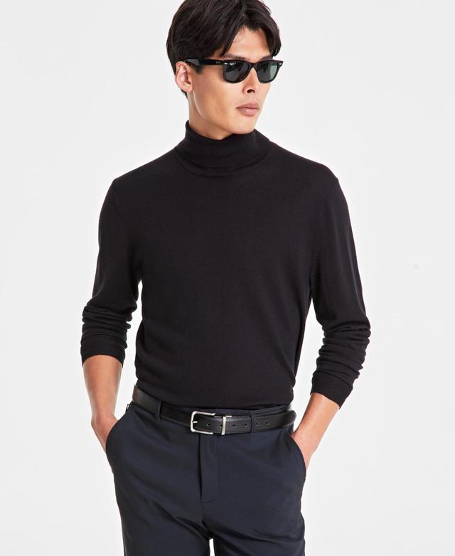 Alfani Mens Merino Wool-Blend Turtleneck Sweater, Created for Macys Product Image