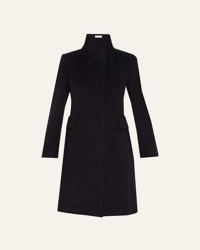 Akris punto Stand Collar Wool Blend Fleece Coat Product Image