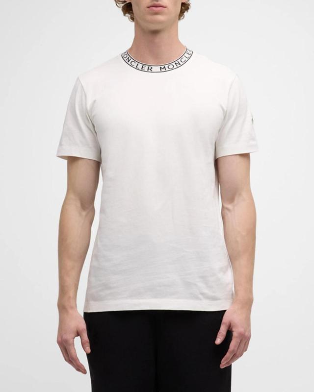 MONCLER Men's Logo Crew T-shirt In White Product Image