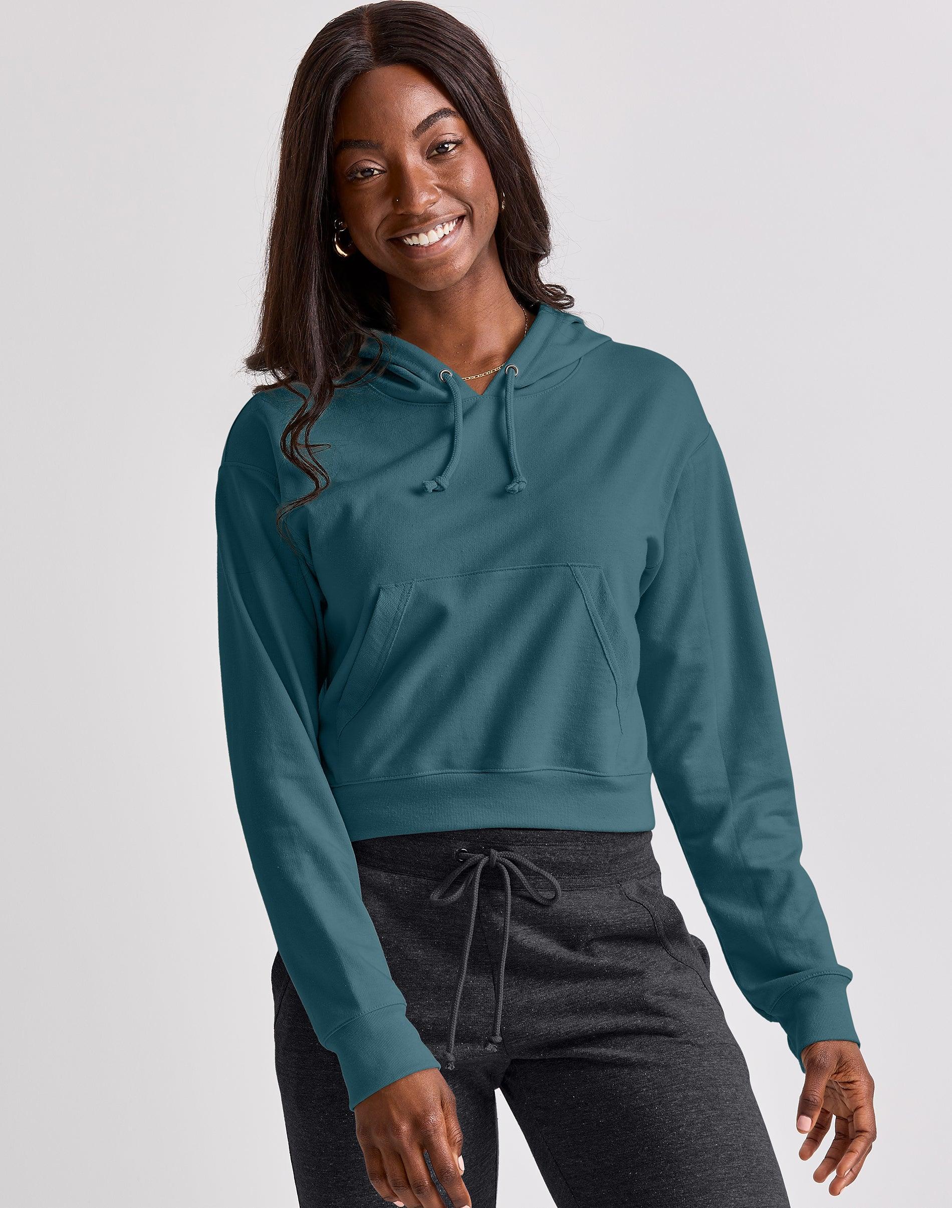 Womens Hanes Cropped Fleece Hoodie Product Image