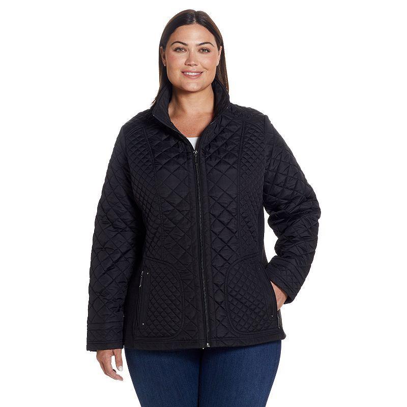 Plus Size Weathercast Quilted Moto Jacket, Womens Product Image