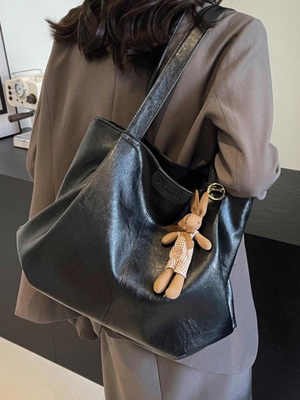 Solid Color Zipper Handbags Tote Bags Product Image