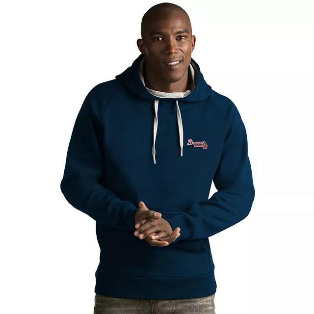 Mens Antigua Atlanta Braves Victory Pullover Hoodie Blue Product Image