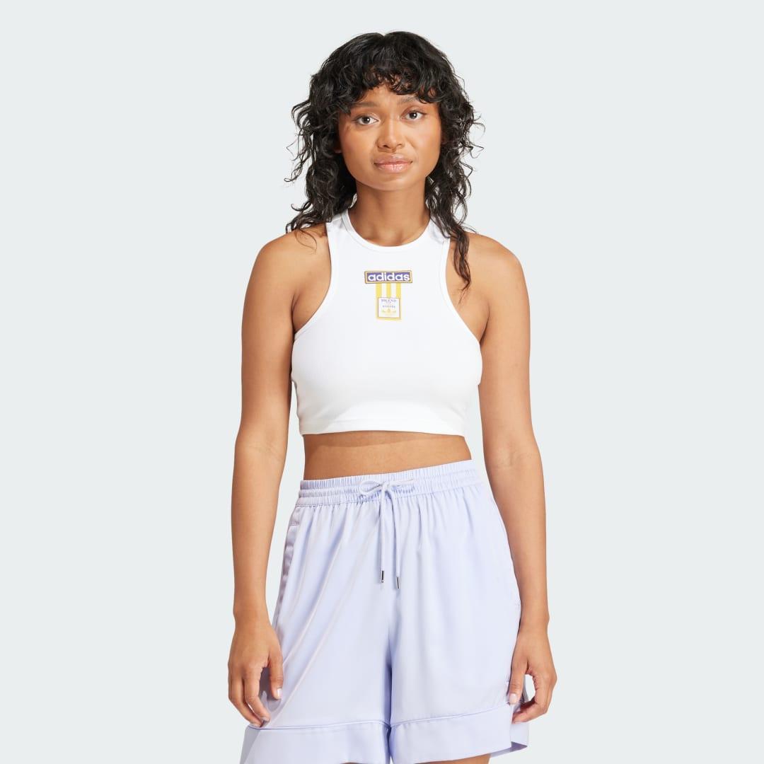 adidas Adibreak Cropped Tank Top White XL Womens product image