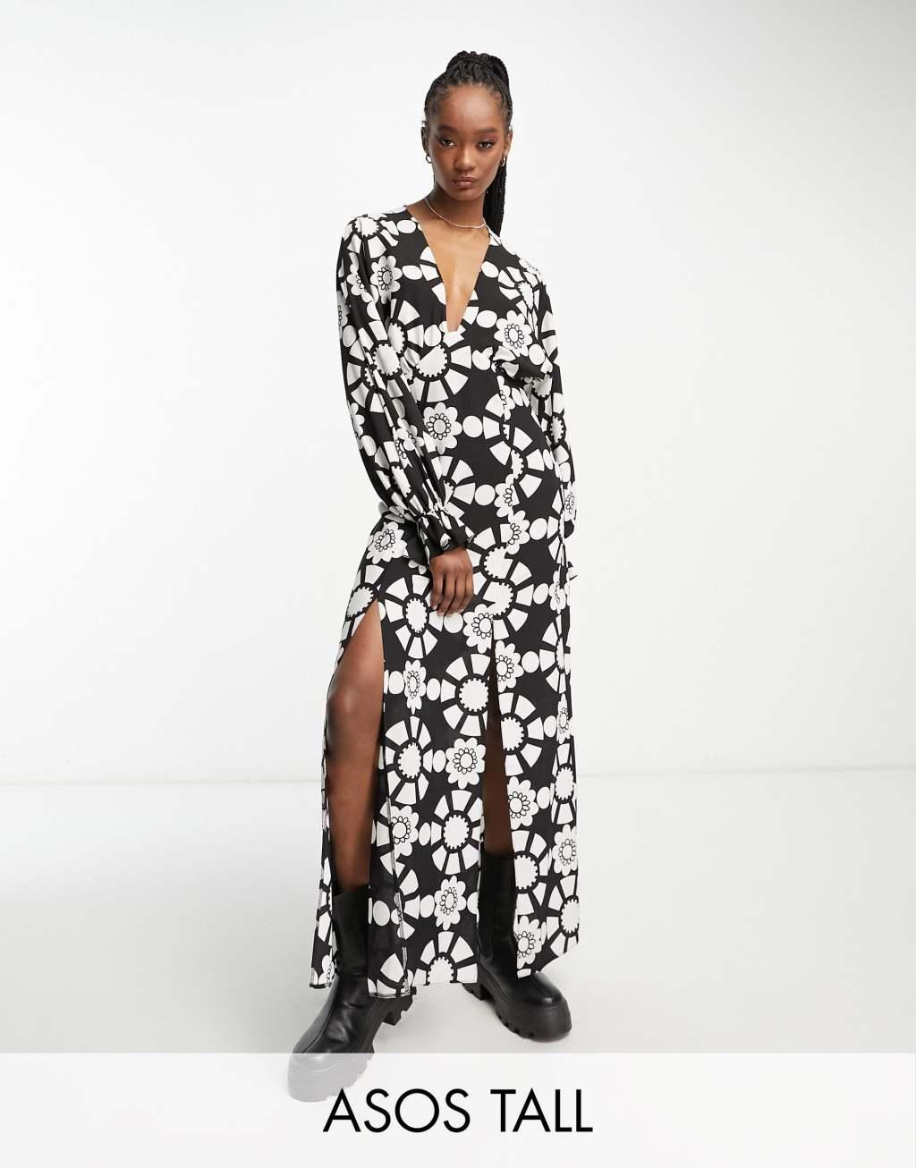 ASOS DESIGN Tall plunge batwing maxi dress Product Image