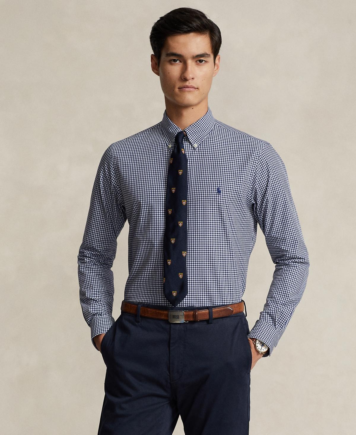 Polo Ralph Lauren Slim Fit Gingham Stretch Poplin Long Sleeve Woven Shirt Product Image