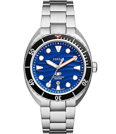 Fossil Mens Breaker Three-Hand Date Stainless Steel Bracelet Watch Product Image