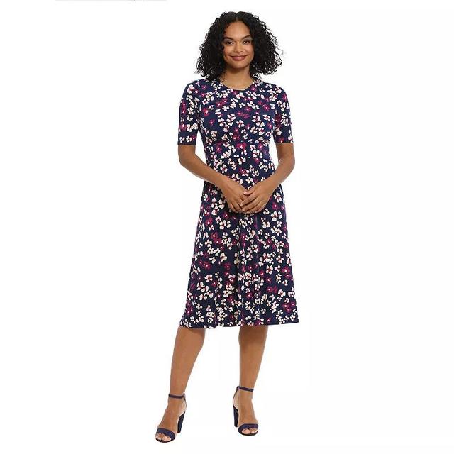 Womens London Times Printed Midi A-Line Dress Product Image