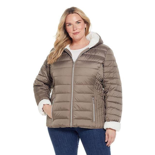 Womens Weathercast Sherpa-Lined Puffer Jacket Product Image