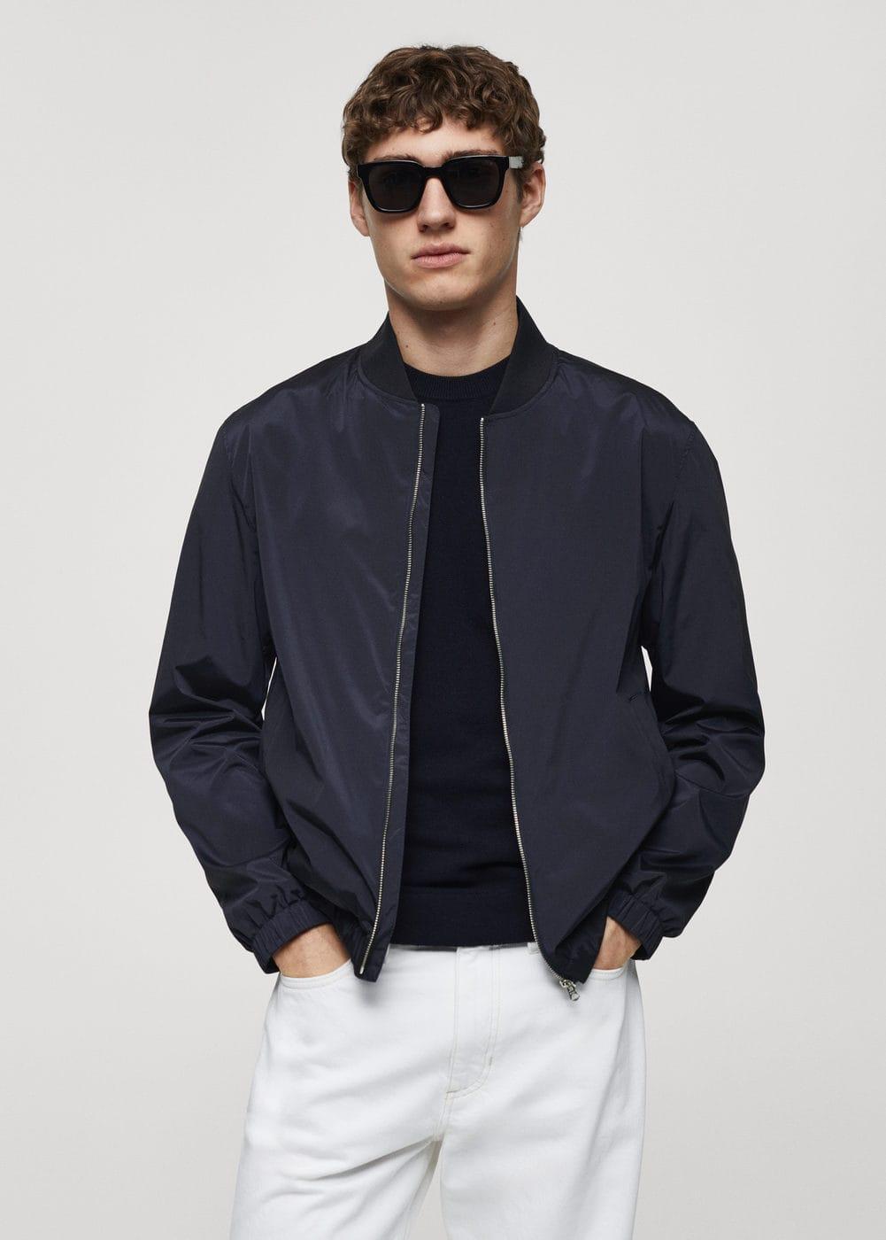 MANGO MAN - Water repellent bomber jacket dark navyMen Product Image