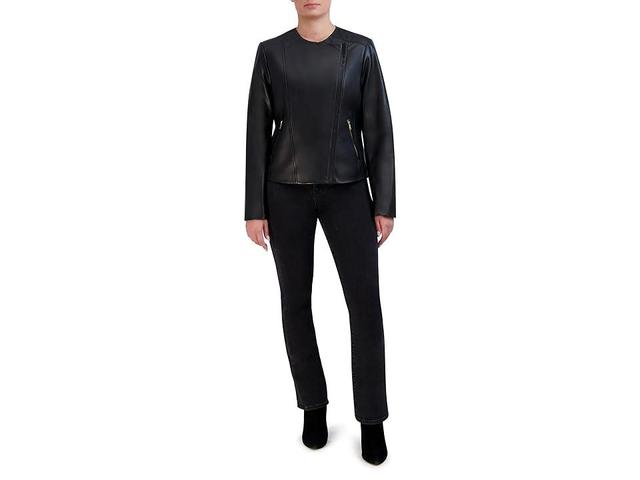 Cole Haan Asymmetrical Leather Jacket Women's Jacket Product Image