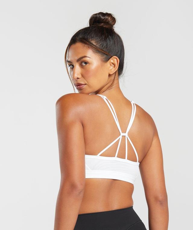 Gymshark Ruched Strappy Sports Bra - White Female Product Image