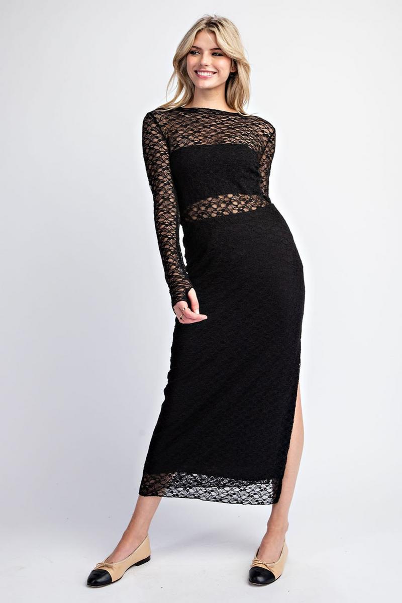 Lace Side Slit Maxi Skirt Product Image