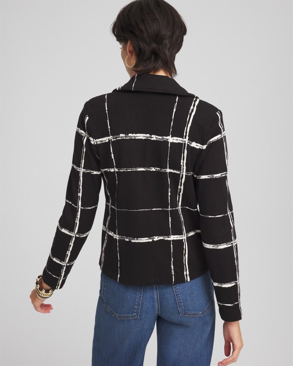 Cropped Double-Breasted Sweater Blazer Product Image