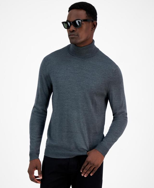 Alfani Mens Merino Wool-Blend Turtleneck Sweater, Created for Macys Product Image