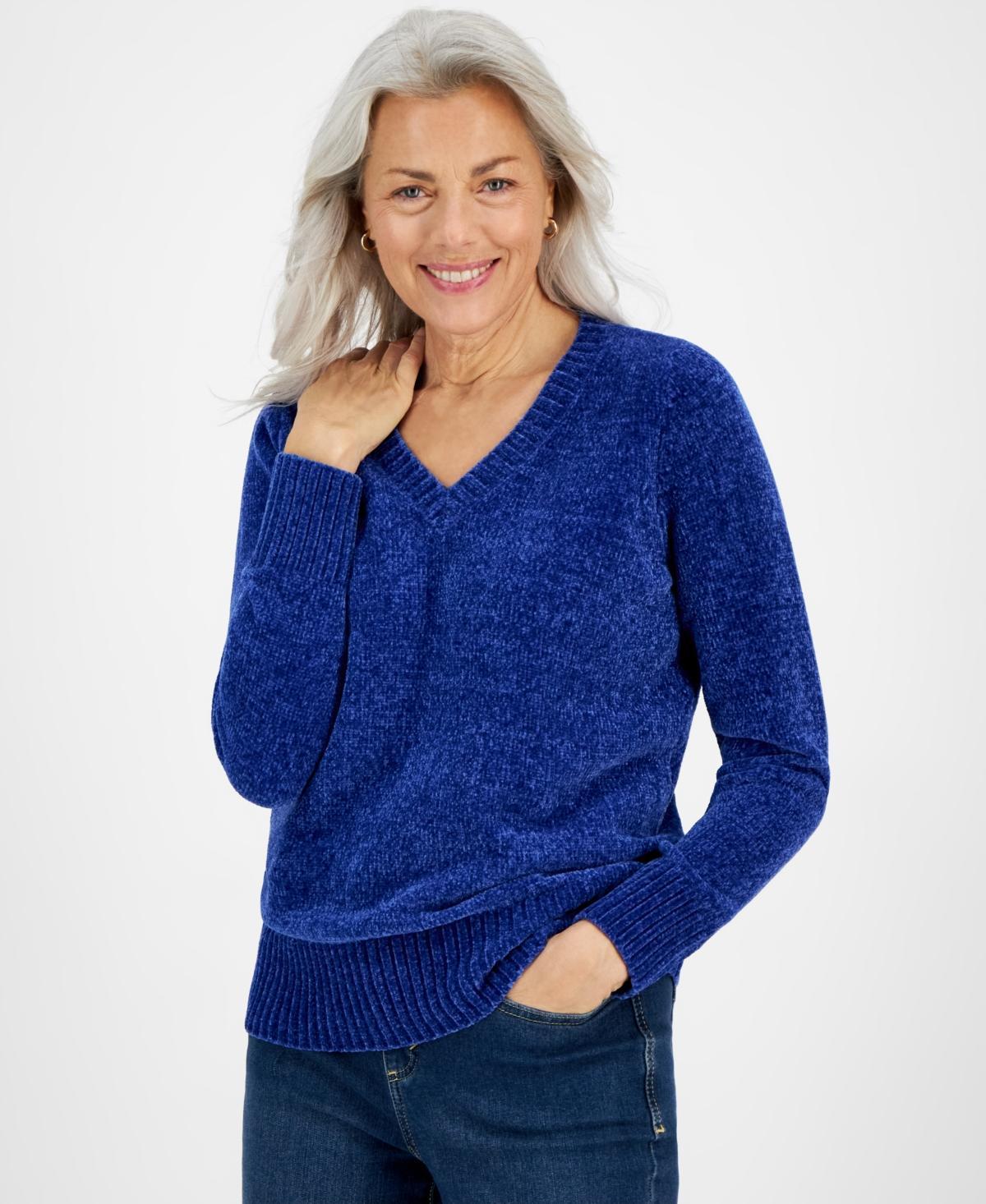 Style & Co Womens Chenille V-Neck Sweater, Created for Macys Product Image