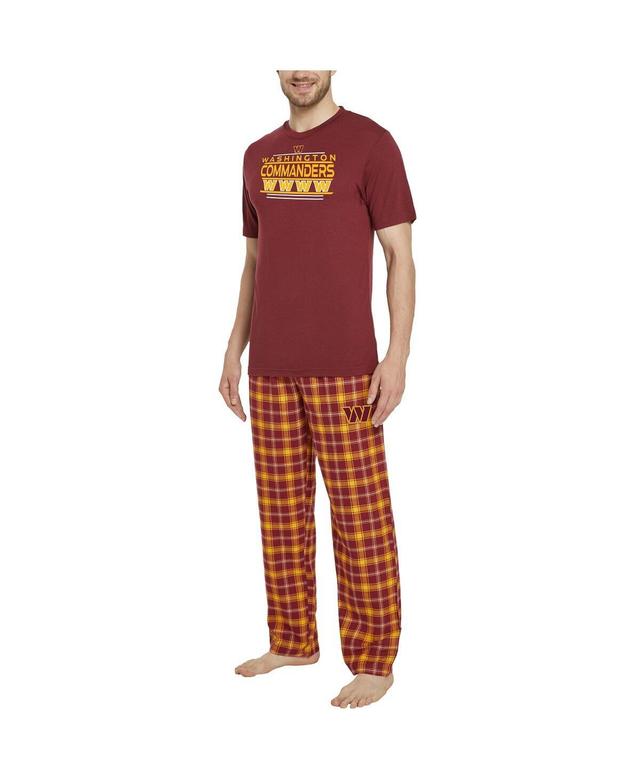 Mens Concepts Sport Burgundy Washington Commanders ArcticT-shirt and Flannel Pants Sleep Set - Burgundy Product Image