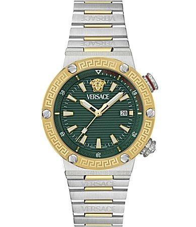 Men's Greca Logo Two-Tone Bracelet Watch, 43mm Product Image