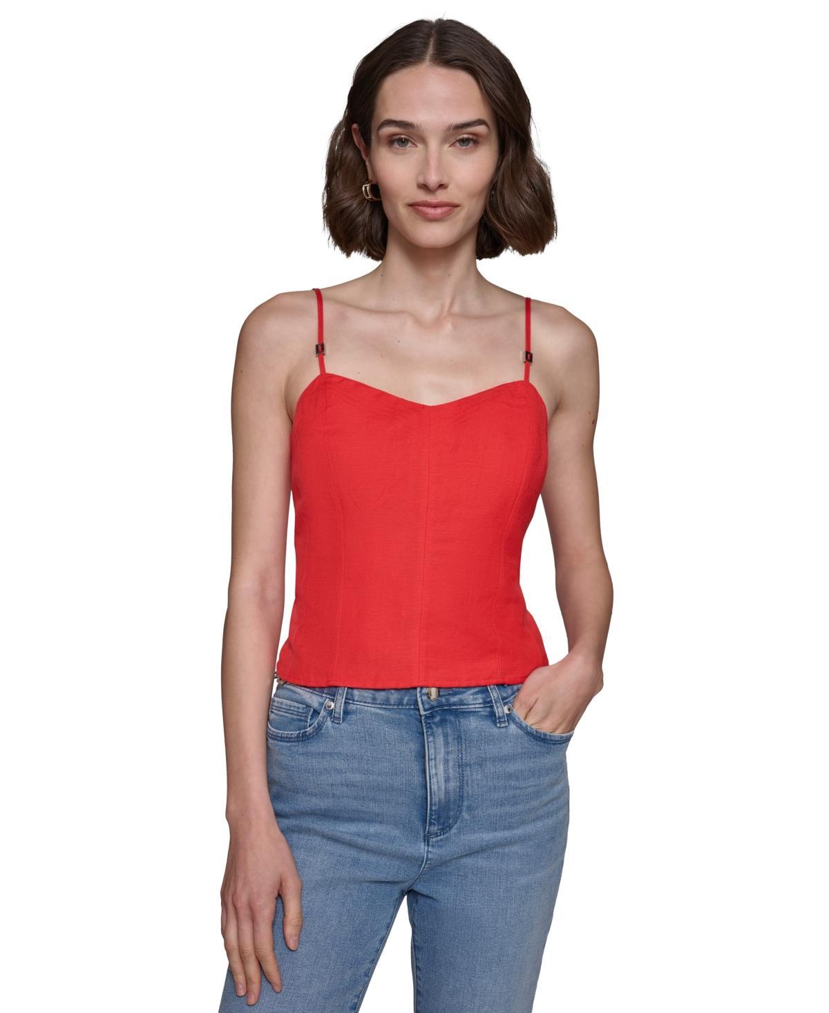 Karl Lagerfeld Paris Womens Linen-Blend Camisole Top product image