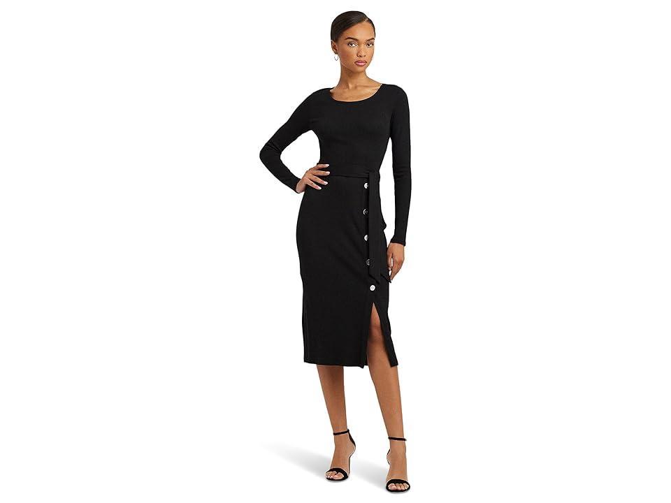 Lauren Ralph Lauren Belted Rib-Knit Dress Women's Dress Product Image