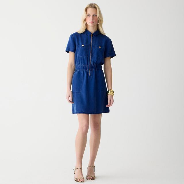 Zip-front denim dress Product Image