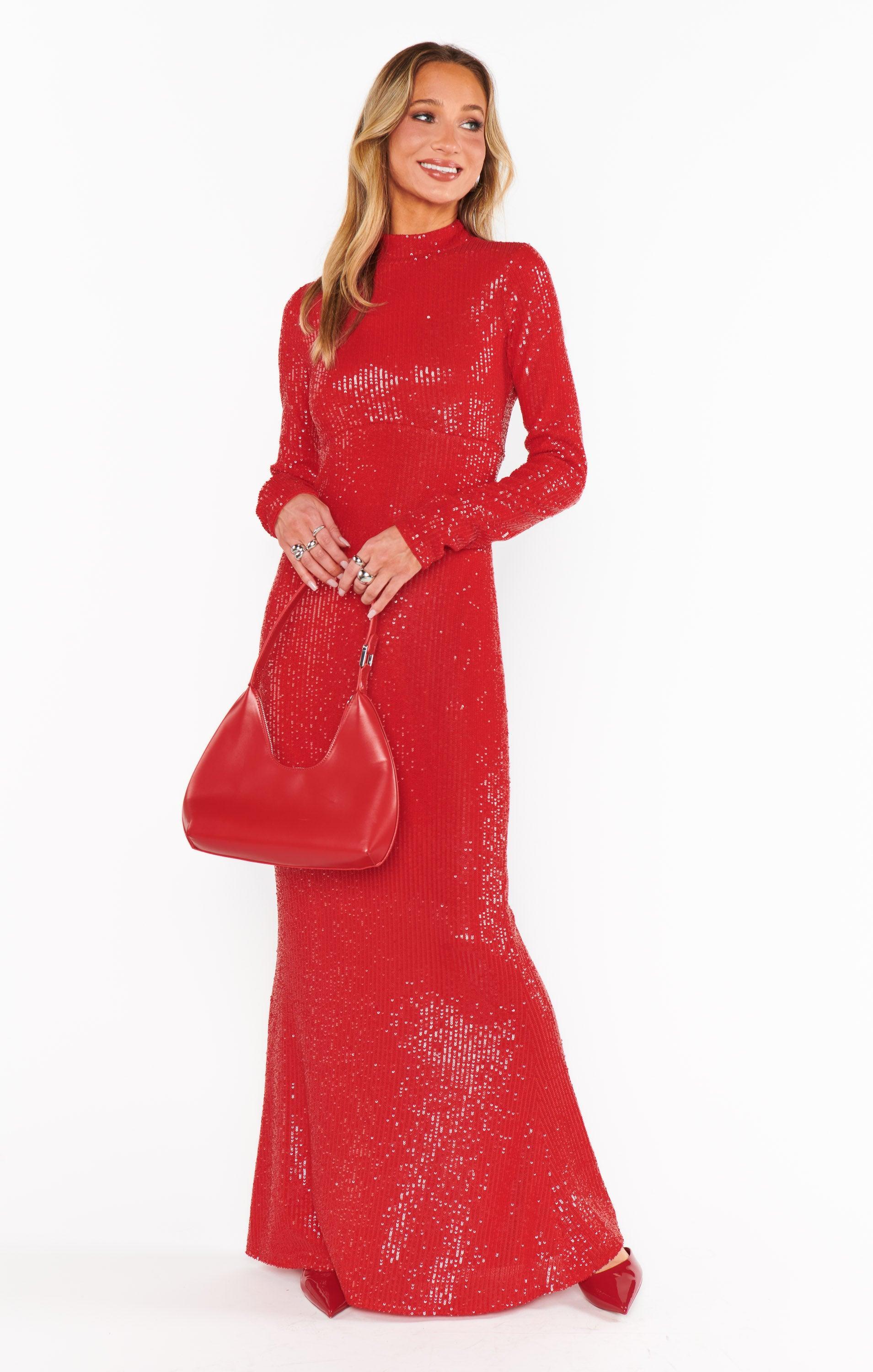 All Out Maxi Dress ~ Red Sequins Product Image