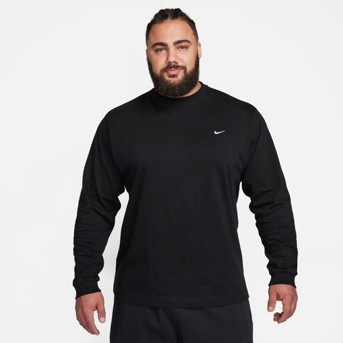 Nike Mens Nike Solo Swoosh Long Sleeve Top - Mens Black/White Product Image