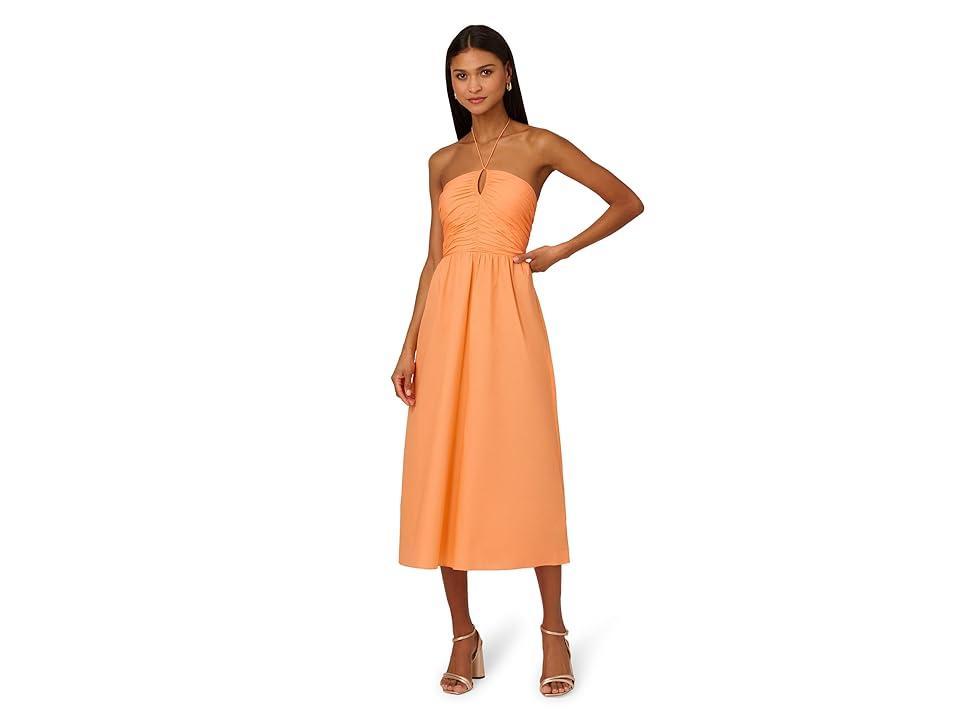 Adrianna by Adrianna Papell Womens Ruched-Bodice Halter Dress Product Image